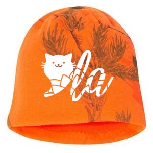 Cute Funny Comma La Cat Kamala Harris 2024 Lotus For Potus Kati - Camo Knit Beanie