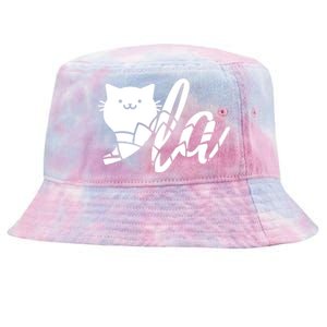 Cute Funny Comma La Cat Kamala Harris 2024 Lotus For Potus Tie-Dyed Bucket Hat