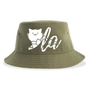 Cute Funny Comma La Cat Kamala Harris 2024 Lotus For Potus Sustainable Bucket Hat