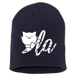 Cute Funny Comma La Cat Kamala Harris 2024 Lotus For Potus Short Acrylic Beanie