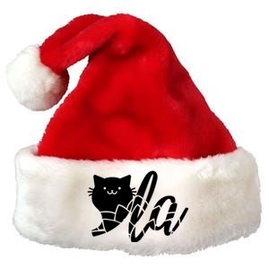 Cute Funny Comma La Cat Kamala Harris 2024 Lotus For Potus Premium Christmas Santa Hat