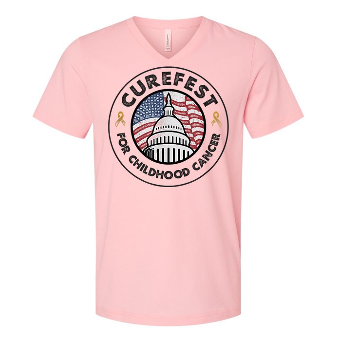 Curefest For Childhood Cancer 2024 Design 1 For Light Fabric V-Neck T-Shirt