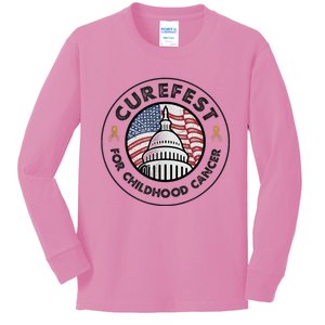 Curefest For Childhood Cancer 2024 Design 1 For Light Fabric Kids Long Sleeve Shirt