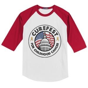 Curefest For Childhood Cancer 2024 Design 1 For Light Fabric Kids Colorblock Raglan Jersey