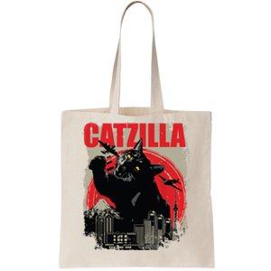 Catzilla Funny Cat Lover Kitten Kitty Short Sleeve Small Tote Bag