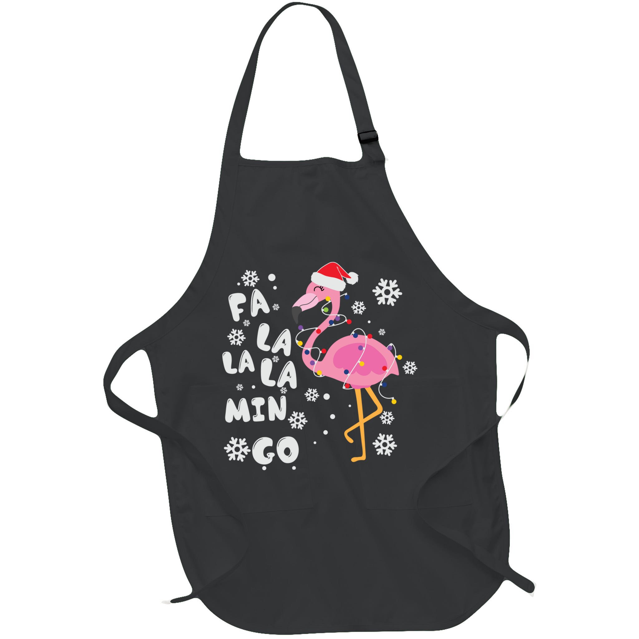 Christmas Flamingo Christmas Light Santa Hat Xmas Apron