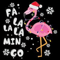 Christmas Flamingo Christmas Light Santa Hat Xmas Drawstring Bag