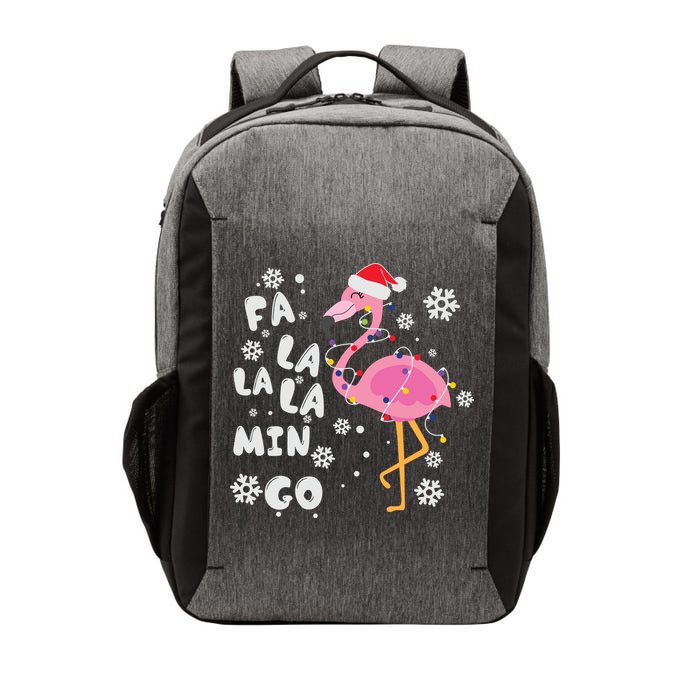 Christmas Flamingo Christmas Light Santa Hat Xmas Vector Backpack