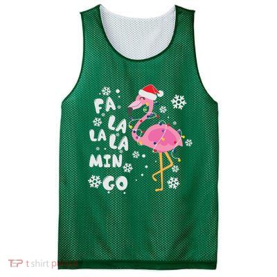 Christmas Flamingo Christmas Light Santa Hat Xmas Mesh Reversible Basketball Jersey Tank