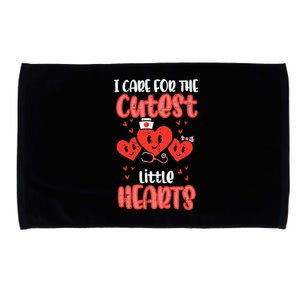 Care For Cutest Little Hearts Nurse Valentines Day Nursing Microfiber Hand Towel