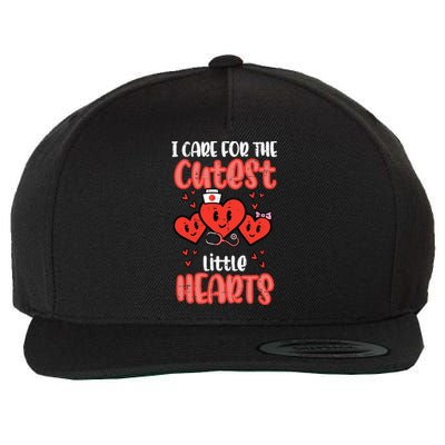 Care For Cutest Little Hearts Nurse Valentines Day Nursing Wool Snapback Cap