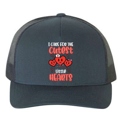 Care For Cutest Little Hearts Nurse Valentines Day Nursing Yupoong Adult 5-Panel Trucker Hat