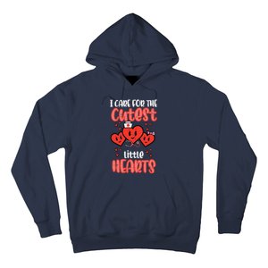 Care For Cutest Little Hearts Nurse Valentines Day Nursing Hoodie