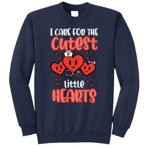 Care For Cutest Little Hearts Nurse Valentines Day Nursing Sweatshirt