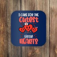 Care For Cutest Little Hearts Nurse Valentines Day Nursing Coaster