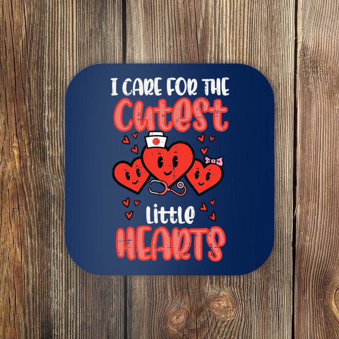 Care For Cutest Little Hearts Nurse Valentines Day Nursing Coaster