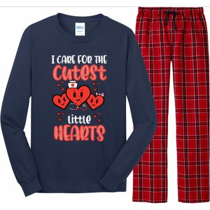 Care For Cutest Little Hearts Nurse Valentines Day Nursing Long Sleeve Pajama Set