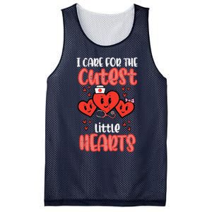 Care For Cutest Little Hearts Nurse Valentines Day Nursing Mesh Reversible Basketball Jersey Tank