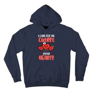 Care For Cutest Little Hearts Nurse Valentines Day Nursing Tall Hoodie