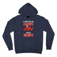 Care For Cutest Little Hearts Nurse Valentines Day Nursing Tall Hoodie