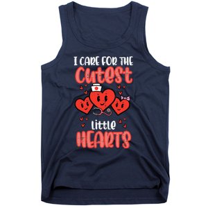 Care For Cutest Little Hearts Nurse Valentines Day Nursing Tank Top