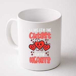 Care For Cutest Little Hearts Nurse Valentines Day Nursing Coffee Mug