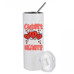 Care For Cutest Little Hearts Nurse Valentines Day Nursing Stainless Steel Tumbler