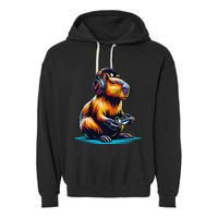 Capybara Funny Capybara Rodent & Video Games Lover Garment-Dyed Fleece Hoodie
