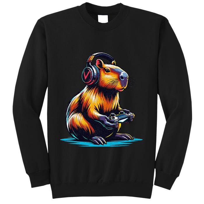 Capybara Funny Capybara Rodent & Video Games Lover Sweatshirt