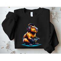 Capybara Funny Capybara Rodent & Video Games Lover Sweatshirt