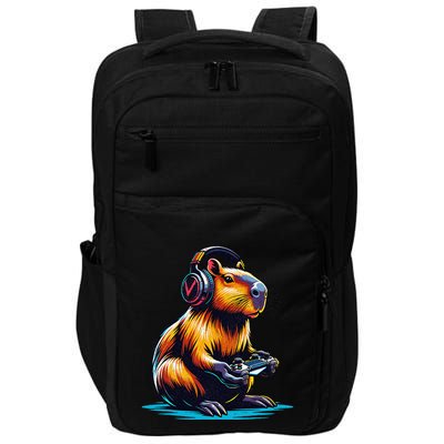 Capybara Funny Capybara Rodent & Video Games Lover Impact Tech Backpack