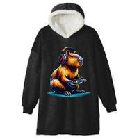 Capybara Funny Capybara Rodent & Video Games Lover Hooded Wearable Blanket