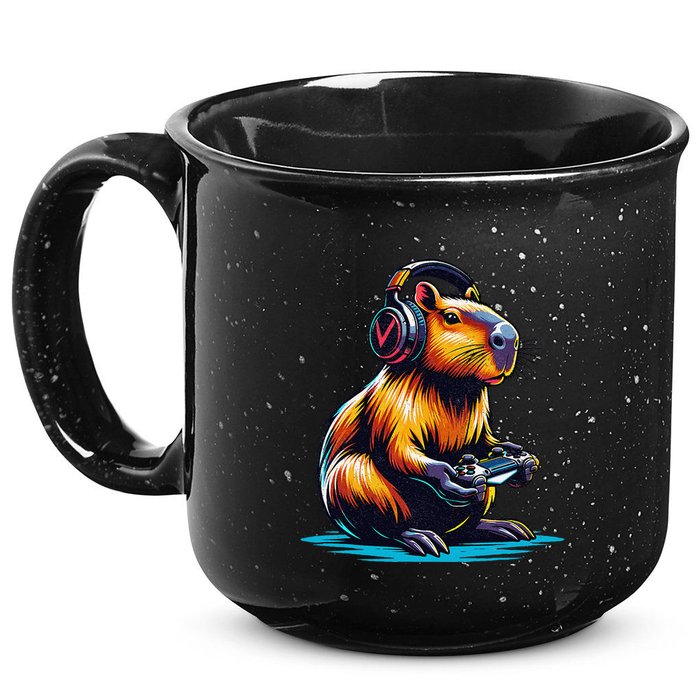 Capybara Funny Capybara Rodent & Video Games Lover 15oz Campfire Ceramic Mug