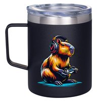 Capybara Funny Capybara Rodent & Video Games Lover 12oz Stainless Steel Coffee Mug