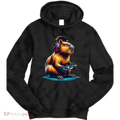 Capybara Funny Capybara Rodent & Video Games Lover Tie Dye Hoodie
