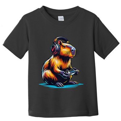 Capybara Funny Capybara Rodent & Video Games Lover Toddler T-Shirt