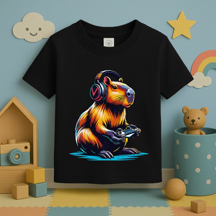 Capybara Funny Capybara Rodent & Video Games Lover Toddler T-Shirt