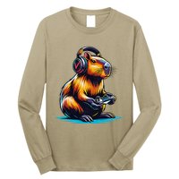 Capybara Funny Capybara Rodent & Video Games Lover Long Sleeve Shirt