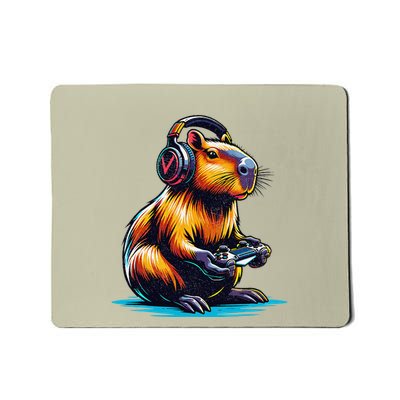 Capybara Funny Capybara Rodent & Video Games Lover Mousepad