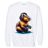 Capybara Funny Capybara Rodent & Video Games Lover Garment-Dyed Sweatshirt