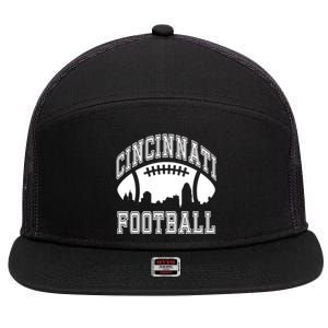 Cincinnati Football City Skyline 7 Panel Mesh Trucker Snapback Hat