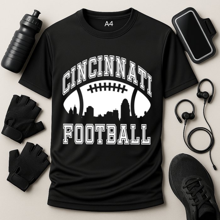 Cincinnati Football City Skyline Cooling Performance Crew T-Shirt