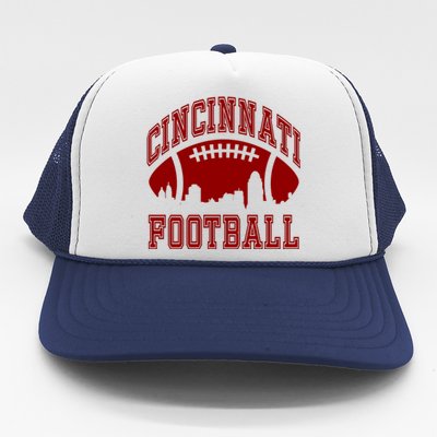 Cincinnati Football City Skyline Trucker Hat