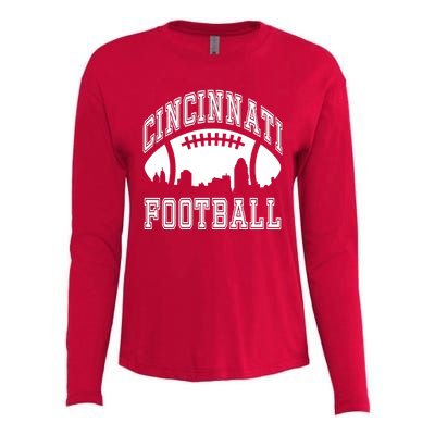 Cincinnati Football City Skyline Womens Cotton Relaxed Long Sleeve T-Shirt