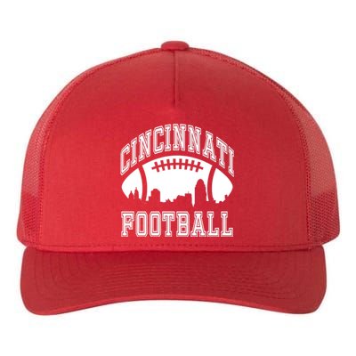 Cincinnati Football City Skyline Yupoong Adult 5-Panel Trucker Hat