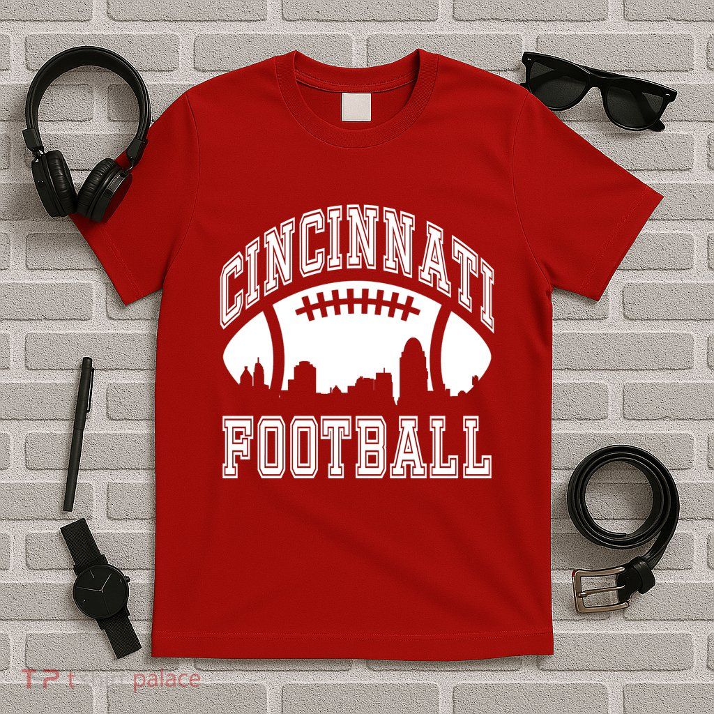 Cincinnati Football City Skyline T-Shirt