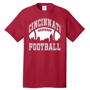 Cincinnati Football City Skyline Tall T-Shirt