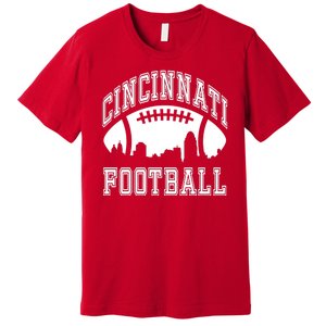 Cincinnati Football City Skyline Premium T-Shirt