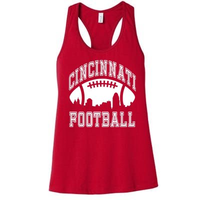 Cincinnati Football City Skyline Women's Racerback Tank