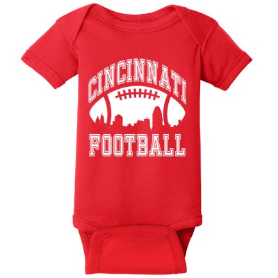 Cincinnati Football City Skyline Baby Bodysuit